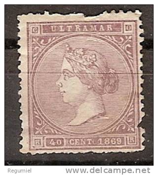 Antillas 18 * Isabel II. 1869. Roto - Cuba (1874-1898)