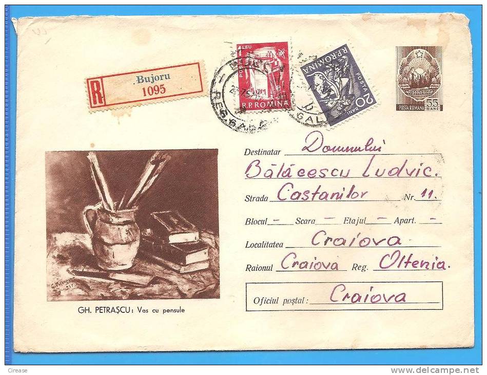 Painting. Still Life, Book Romania Postal Stationery Cover 1966 - Impressionisme