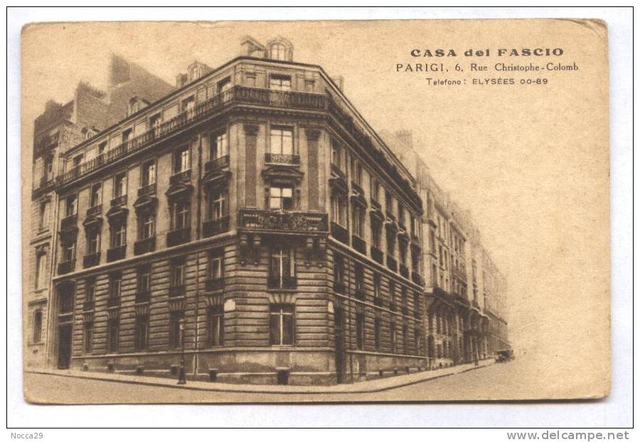 PARIGI - CASA DEL FASCIO - ANNI 30 - RARA CARTOLINA DI EPOCA FASCISTA!!! - Political Parties & Elections