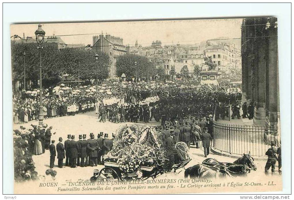 B - 76 - ROUEN - PETIT QUEVILLY - POMPIER - SAPEURS POMPIERS - FUNERAILLE - ENTERREMENT - Sapeurs-Pompiers