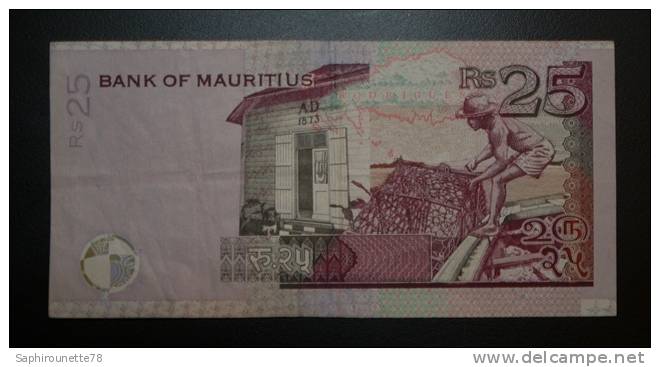 ILE MAURICE - Billet De 25 Roupies  - 1999 -  N°AF475816 - Mauritius