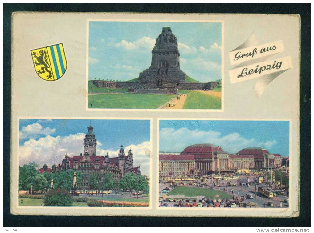 56774 / LEIPZIG - 1961 - RATHAUS , TRAMWAY GARE , STATION , HAUPTBANHNOF -  Deutschland Germany Allemagne - Lettres & Documents