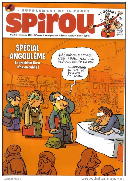 Magazine Spirou N°3798 Janvier 2011 Spécial Angoulème Avec Supplément - Spirou Magazine