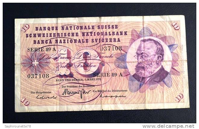 SUISSE -Billet De 10 Francs - 7 Mars 1973 - Switzerland