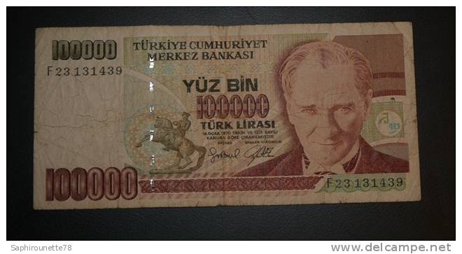 TURQUIE - Billet De 100.000 - 1970 - N°F23131439 - Turchia