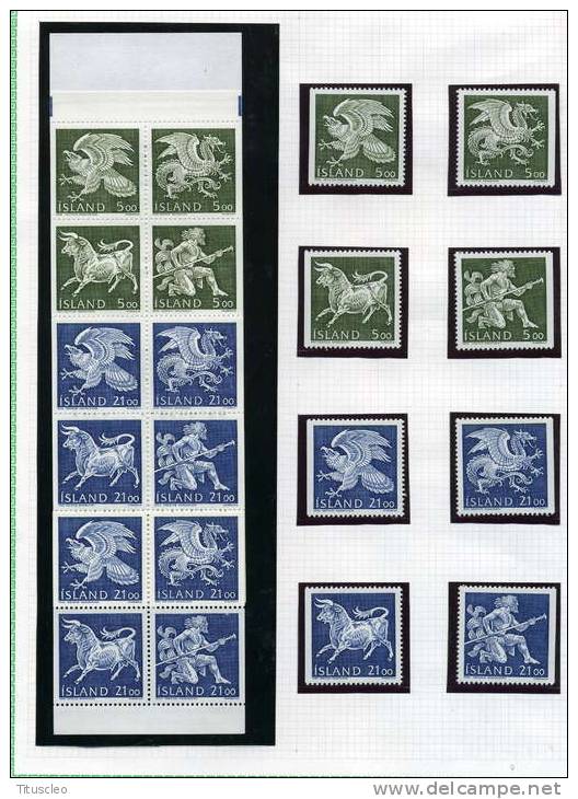 ISLANDE 667/674** + C667** Série Courante Les Quatre Génies Tutélaires Des Armoires Islandaises - Unused Stamps