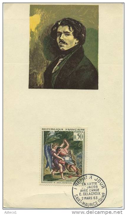 FRANCIA  - FDC  MAXIMUM CARD 1963 - EUGENE DELACROIX - ARTE - 1960-1969