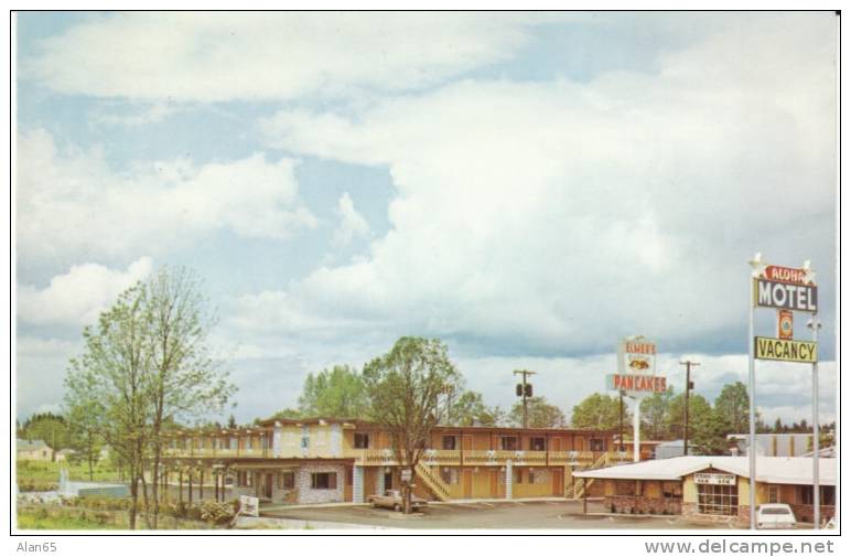 Vancouver WA Washington, Aloha Motel, Lodging, Autos, On C1960s Postcard - Vancouver