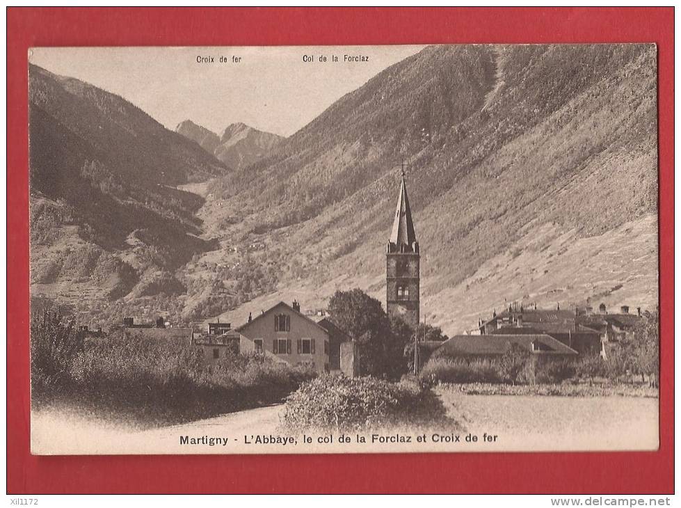 K1188 Martigny Abbaye, Col De La Forclaz Et Croix De Fer.Cachets Martigny Et Inden 1910.Burgy - Inden