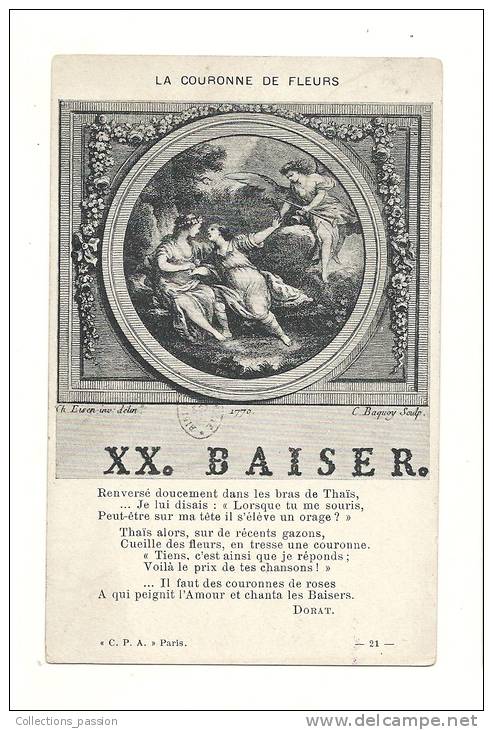 Cp, Philosophie Et Pensées, XX - Baiser - La Couronne De Fleurs - Filosofie