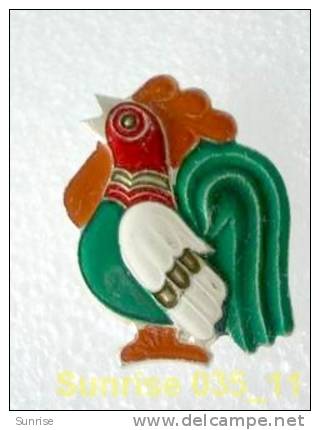 Animals: Birds Cock - Rooster / Old Soviet Badge _35_an0045 - Animales