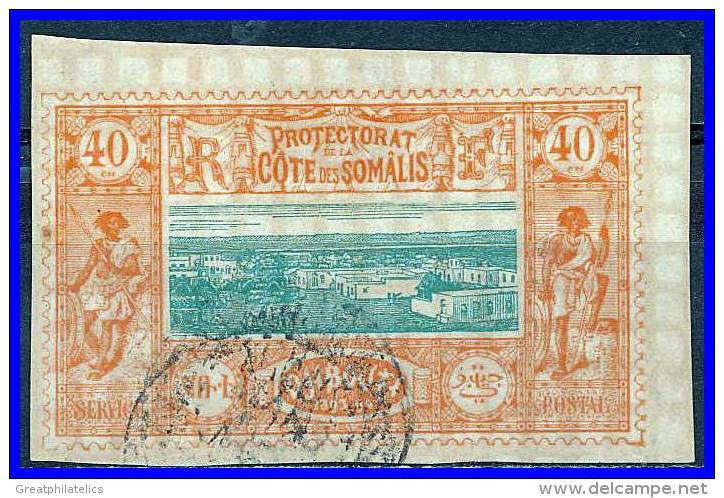 SOMALI COAST 1894 SCARCE USED VIEW OF DJIBOUTI SC# 15 VF USED - Oblitérés