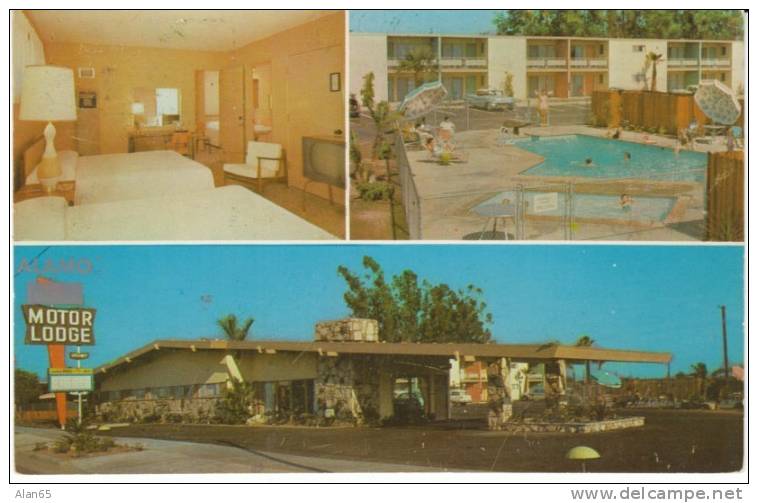 Anaheim CA California, Alamo Motor Lodge Motel, Auto, On C1950s/60s Vintage Postcard - Anaheim