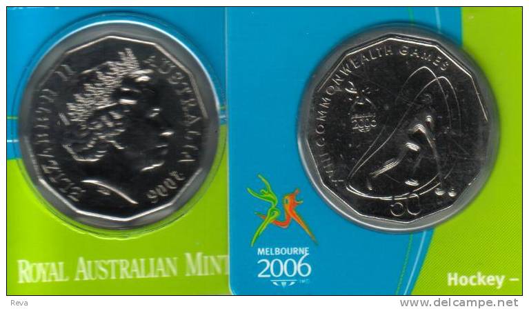 AUSTRALIA 50 CENTS COMMONWEALTH GAMES 03.2006 HOCKEY  1 YEAR TYPE UNC NOT RELEASED  MINT READ DESCRIPTION CAREFULLY!! - Other & Unclassified