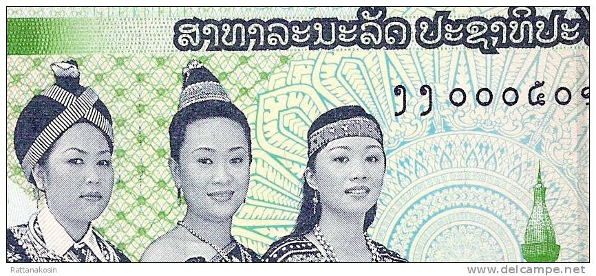 LAOS P39az  1000 KIP  2008  # DD000----  And Low Number REPLACEMENT  UNC. - Laos