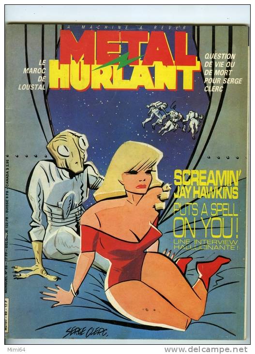 MAGAZINE. METAL HURLANT.  SCREAMIN JAY HAWKINS PUTS A SPELL ON YOU ! UNE INTERVIEW HALLUCINANTE ! . N° 8 JUILLET  1983 - Métal Hurlant