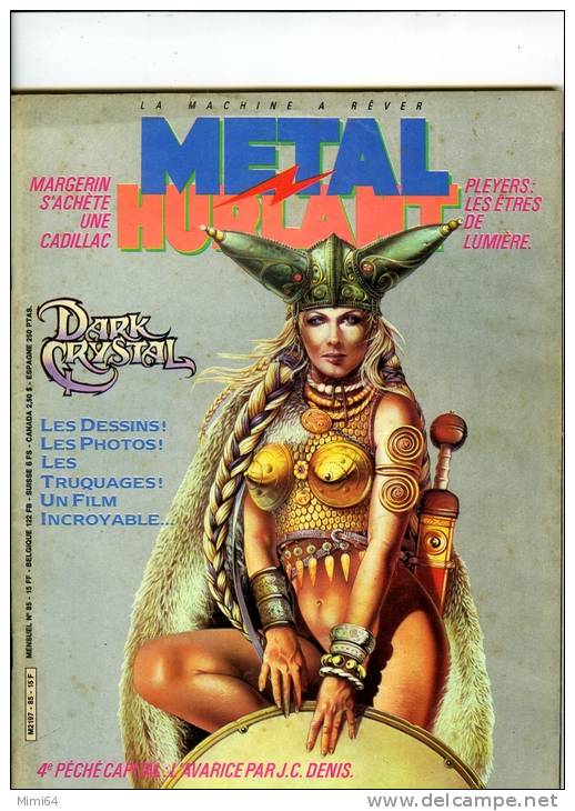 MAGAZINE. METAL HURLANT.  DARK CRYSTAL . MARGERIN S'ACHETE UNE CADILLAC . ET PLEYERS: LES ETRES DE LUMI . N°85 MARS 1983 - Métal Hurlant