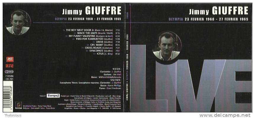 # CD: Jimmy Giuffre – Olympia 23 Fevrier 1960 - 27 Fevrier 1965 - Trema 710586 - Jazz