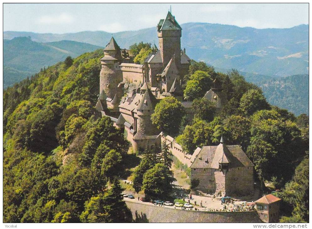 Cp , 67 , ORSCHWILLER , Château Du Haut-Koenigsbourg , Vue Aérienne - Selestat