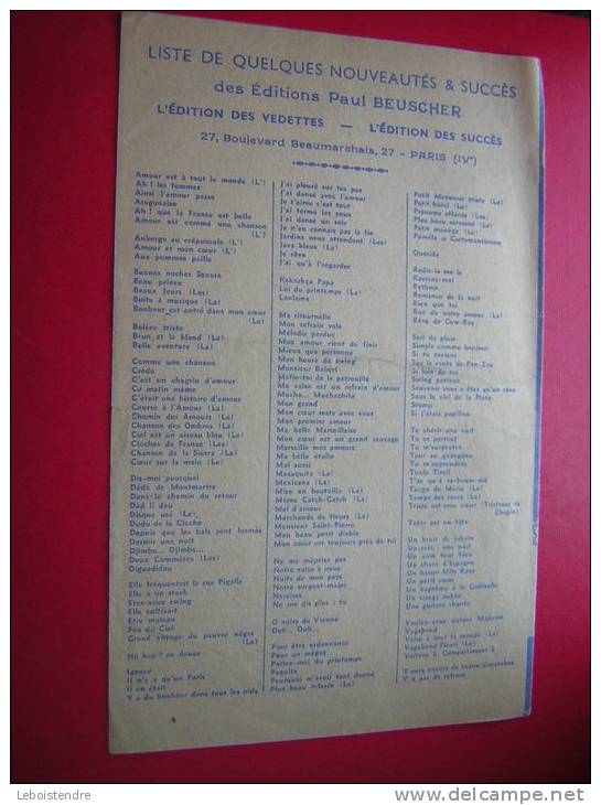 PARTITION ANCIENNE- LA GUITARE A CHIQUITA-IRENE DE TREBERT-MUSIQUE DE HENRI BOURTAYRE-RAYMOND LEGRAND ET SON ORCHESTRE - Partitions Musicales Anciennes