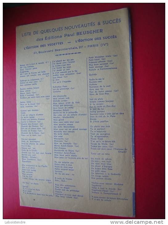 PARTITION ANCIENNE- LA GUITARE A CHIQUITA-IRENE DE TREBERT-MUSIQUE DE HENRI BOURTAYRE-RAYMOND LEGRAND ET SON ORCHESTRE - Partitions Musicales Anciennes