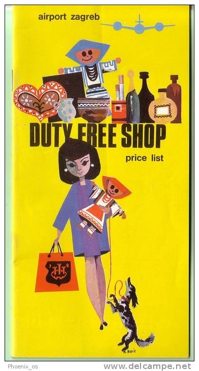 AVIATION - Airport Zagreb, Duty Free Shop - Price List, Year 1970/71, 20 Pages - Idiomas Eslavos