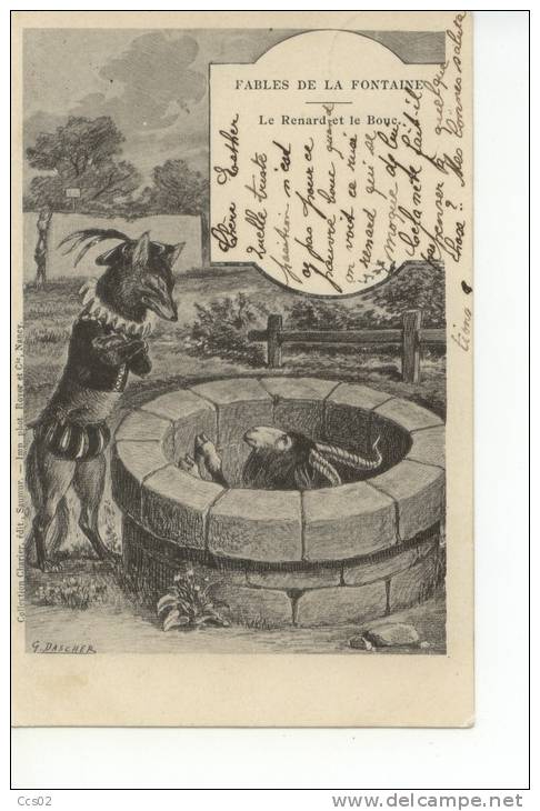 Fables De La Fontaine Le Renard Et Le Bouc 1903 - Contes, Fables & Légendes