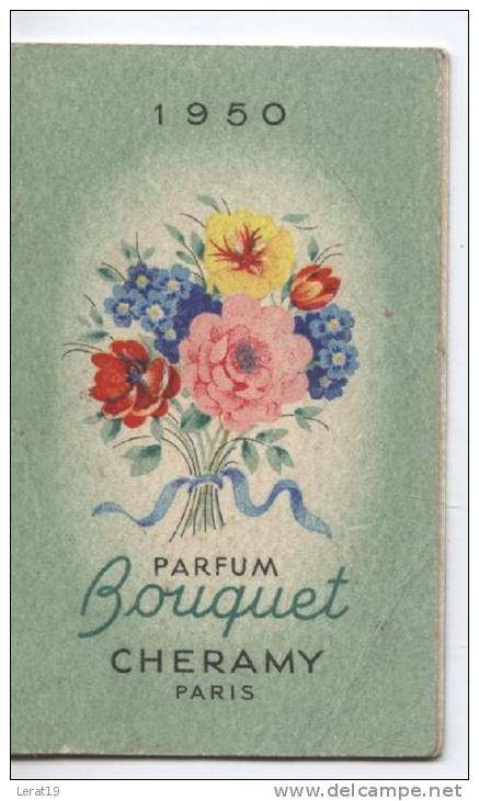 CARTE PARFUMEE..CHERAMY..LE BOUQUET ....CALENDRIER..1950.....‹(•¿•)› - Vintage (until 1960)