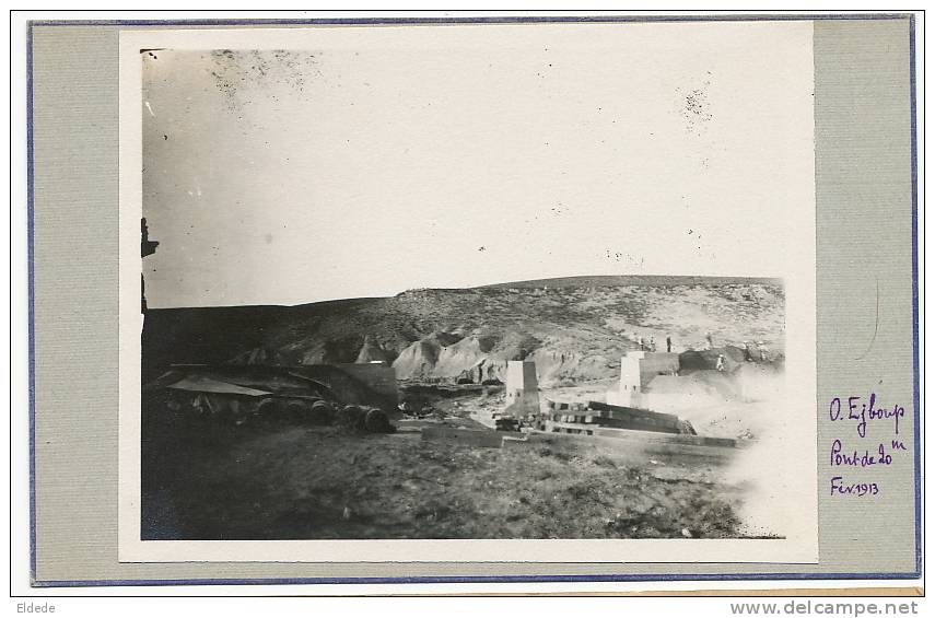 Construction Chemin De Fer Photo Originale  O. Ejboup Pont De 20 M Fevrier 1913 - Autres & Non Classés