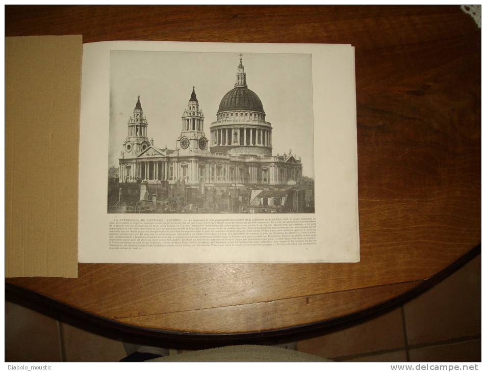 115 Ans D'âge  : La Cathédrale De SAINT-PAUL , LONDRES..........   Photogravure  Dimension Du Document  : 33 Cm X 27 Cm - Anciennes (Av. 1900)