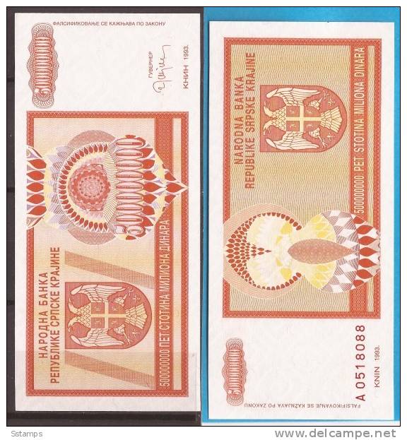 602  CROAZIA 1993 REPUBLIKA SRPSKA KRAJINA BANCONOTA  KNIN LUX-UNC - Kroatien