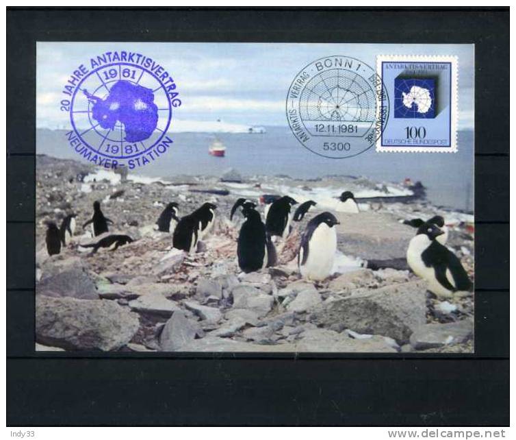 - ALLEMAGNE . CP  EXPEDITION ANTARCTIQUE 1981/82 . STATION NEUMAYER - Faune Antarctique