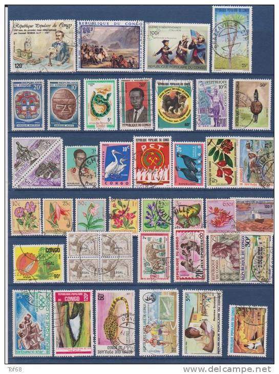 Afrique Congo Lot De 42 Timbres - Collections