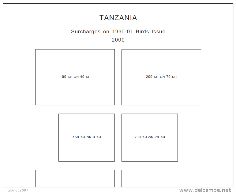 TANZANIA STAMP ALBUM PAGES 1964-2011 (801 pages)
