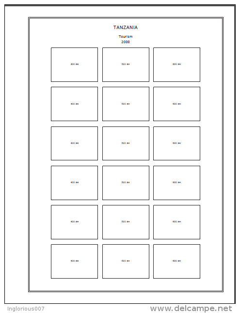 TANZANIA STAMP ALBUM PAGES 1964-2011 (801 pages)