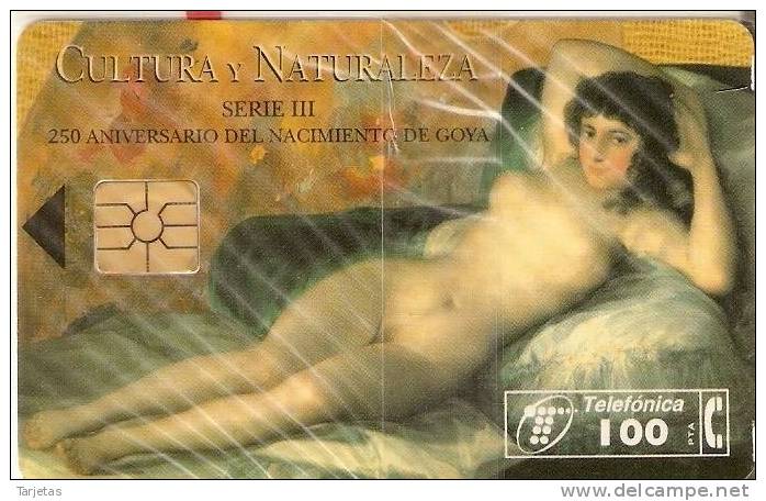 TARJETA DE ESPAÑA DE LA MAJA DESNUDA DE GOYA NUEVA MINT  (PINTURA-PAINTING) - Pintura