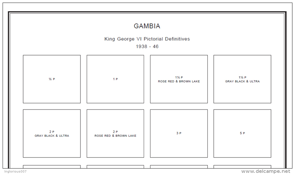GAMBIA STAMP ALBUM PAGES 1869-2011 (1134 Pages) - English