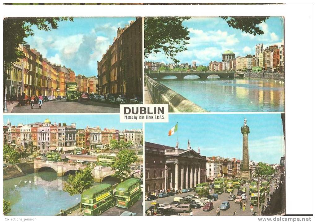 CP, Irlande, Dublin, 4 Photos De John Hinde, Explications Au Verso, 1960, Voyagée - Dublin