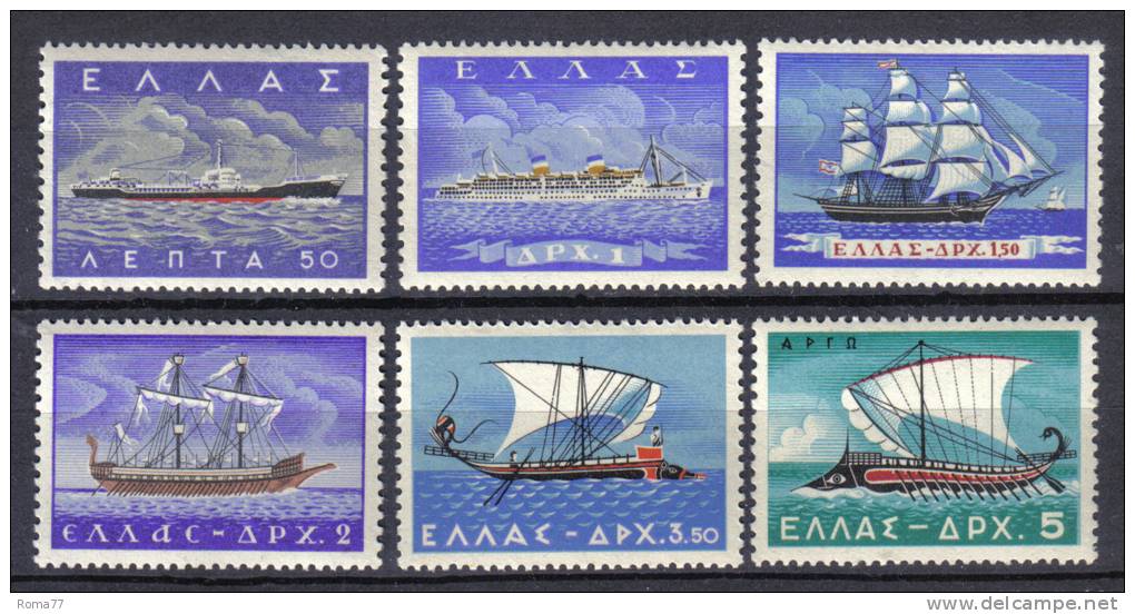 AP86 - GRECIA 1958 , Marinae Serie N. 654/659  ***  MNH - Neufs