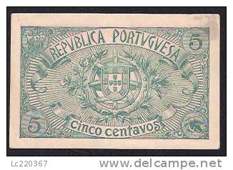 PORTUGAL CINCO 5 CENTAVOS SERIE EZ 5-04-1918 - Portogallo