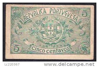 PORTUGAL CINCO 5 CENTAVOS SERIE FU 5-04-1918 - Portugal