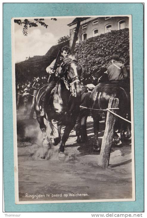 RINGRIJDEN TE PAARD OP  WALCHEREN.  -  BELLE CARTE PHOTO ANIMEE  - - Autres & Non Classés