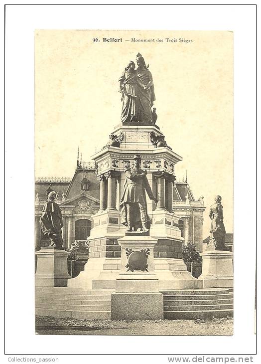 Cp, 90, Belfort, Monument Des Trois Sièges - Belfort – Siège De Belfort