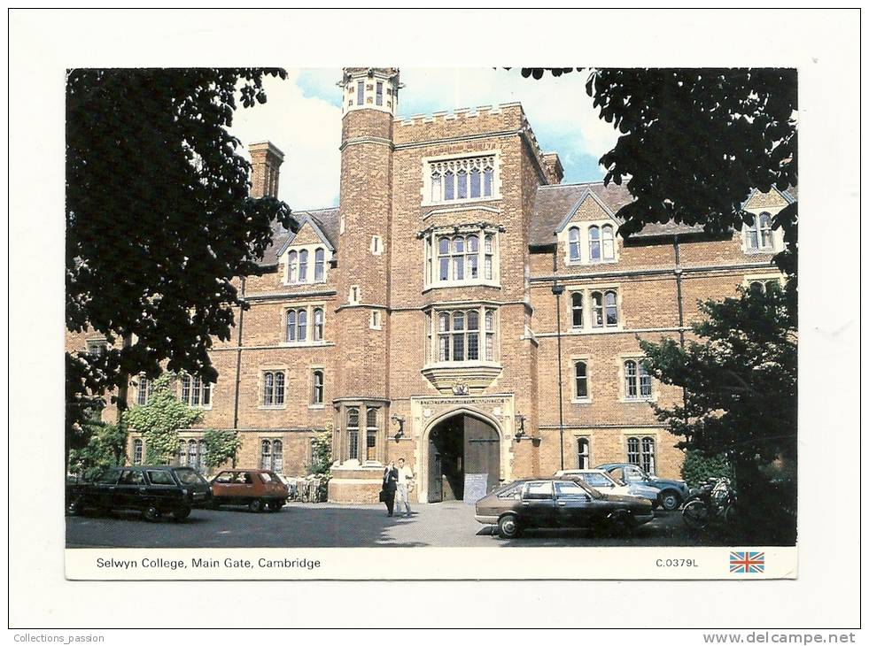Cp, Angleterre, Cambridge, Selwyn College, Main Gate, Voyagée 1988 - Cambridge