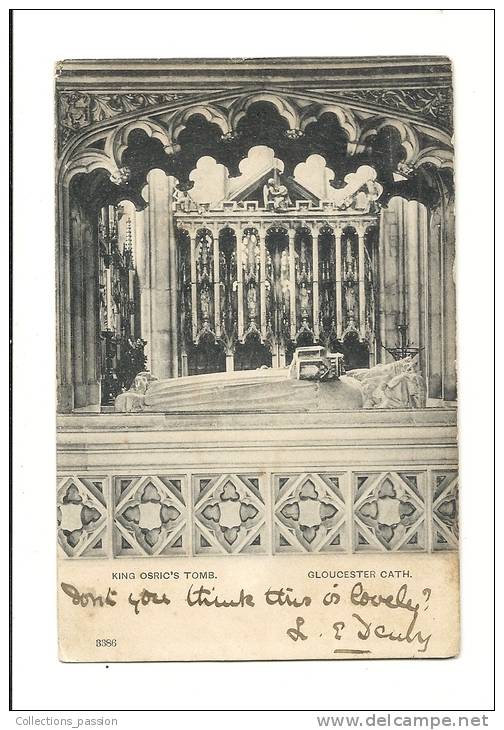 Cp, Angleterre, Gloucester, Gloucester Cathedral, King Osric's Tomb, Voyagée 1903 - Gloucester