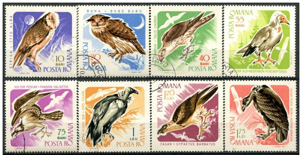 Roumanie - Y&T 2278 à 2285 (o) - Oiseaux - Usati