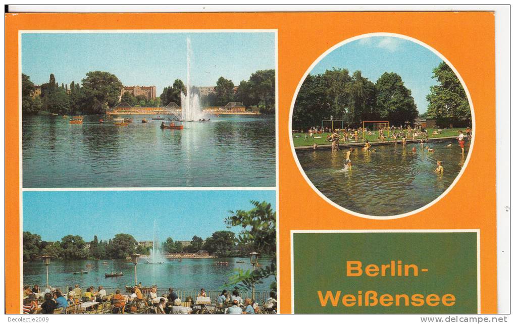 B47471 Berlin Weissensee Boats Bateaux Multiviews Not Used Perfect Shape - Weissensee