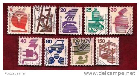 GERMANY 1971 Cancelled Stamp(s) Definitives Safety 694-703 - Used Stamps