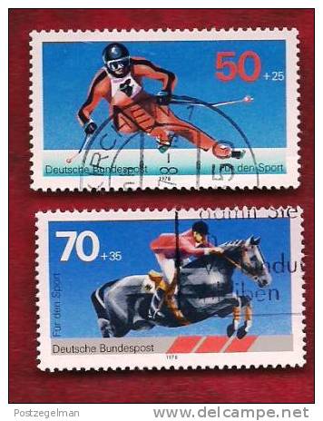 GERMANY 1978 Cancelled Stamp(s) Sports, Skiing, Horses 958+968 - Used Stamps