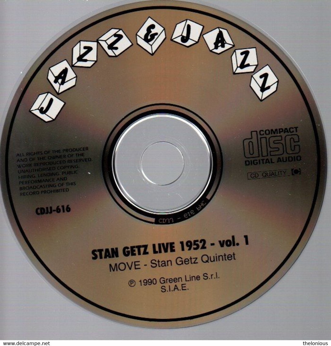 # CD: Stan Getz - Live 1952 - Volume 1 - Move - CDJJ 616 - Jazz